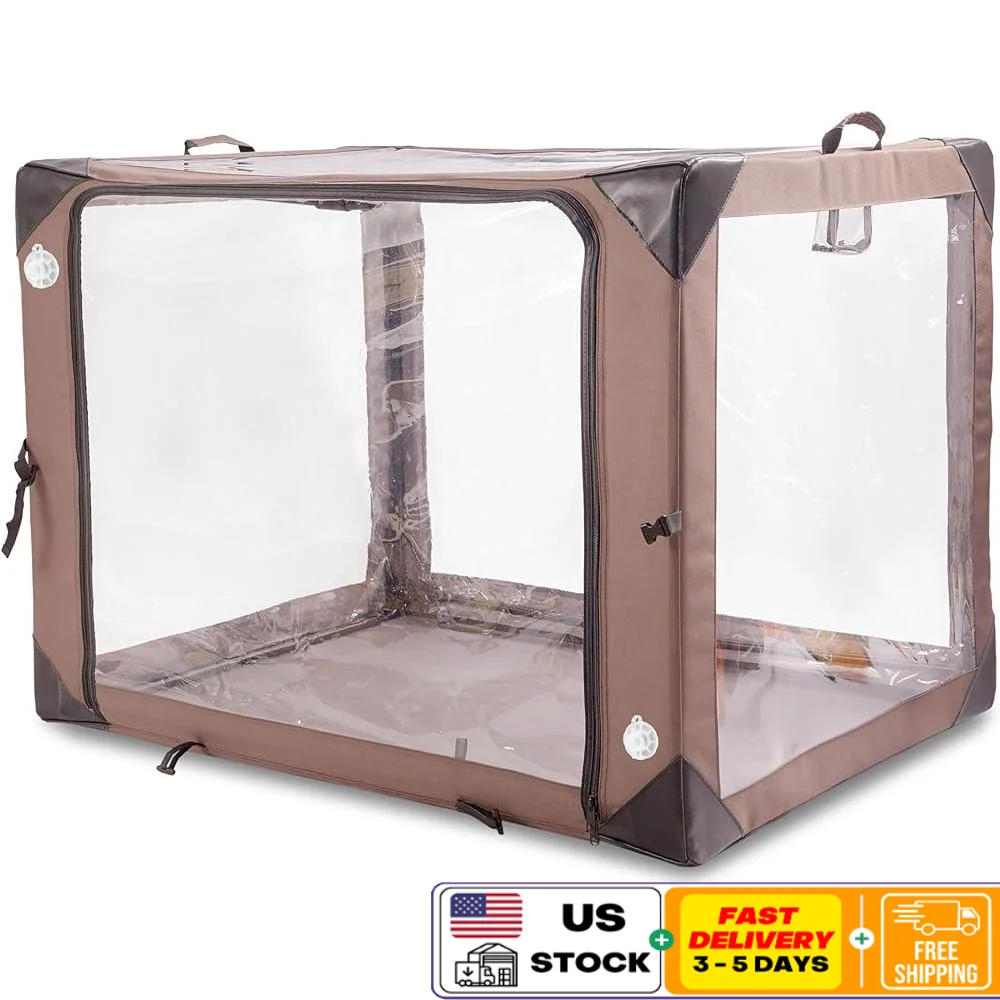 ICU Nebulizer Therapy Cage Pet Oxygen Therapy Incubator with Comfort Pad and Waterproof Bag Dog Cat Nebulization Use