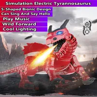 Walking Electric Dinosaur Cool Lights Dynamic Music Singing S-Shaped Bionic Wings Tail Swing Tyrannosaurus Rex Animal Dinosaur 1