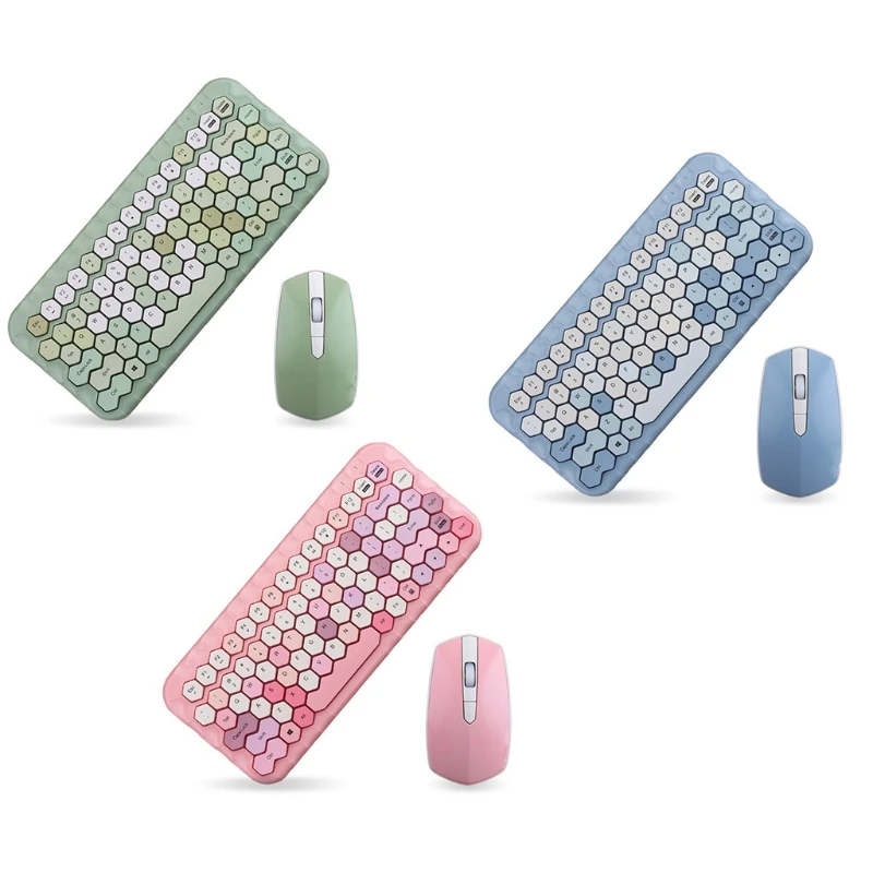 

MOFII Wireless Mixed Color Mini Keyboard Mouse Set Circular Punk