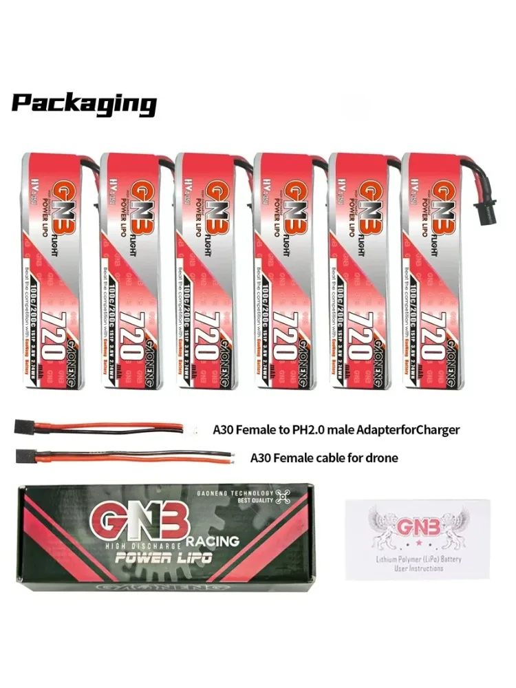 GNB 1S 3.8V 720mAh 100C HV LiPo Batterie RC FPV Mobula8 Whoop