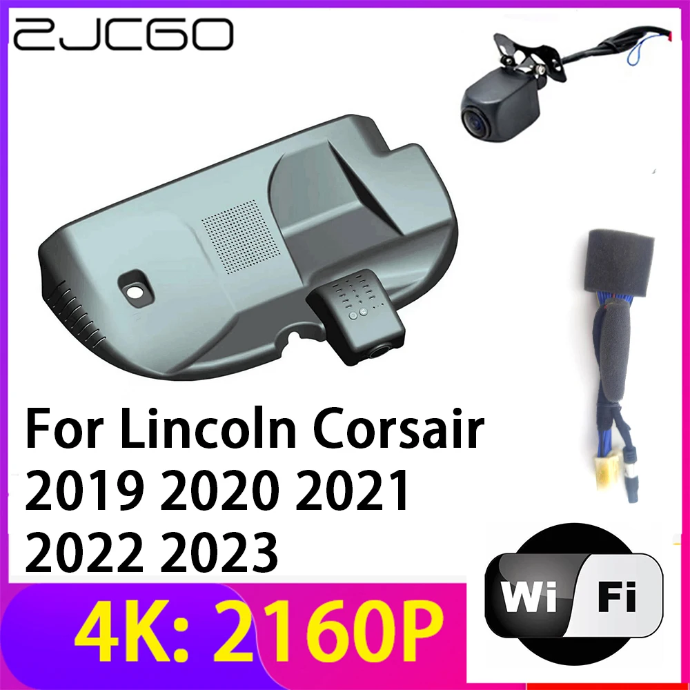 

Видеорегистратор ZJCGO 4K 2160P, 2 объектива, Wi-Fi, ночное видение, для Lincoln Corsair 2019 2020 2021 2022 2023