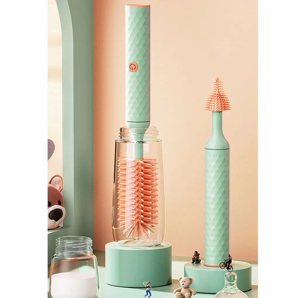 Portable 3-in-1 Electric Silicone Bottle Brush Cleaner Set
