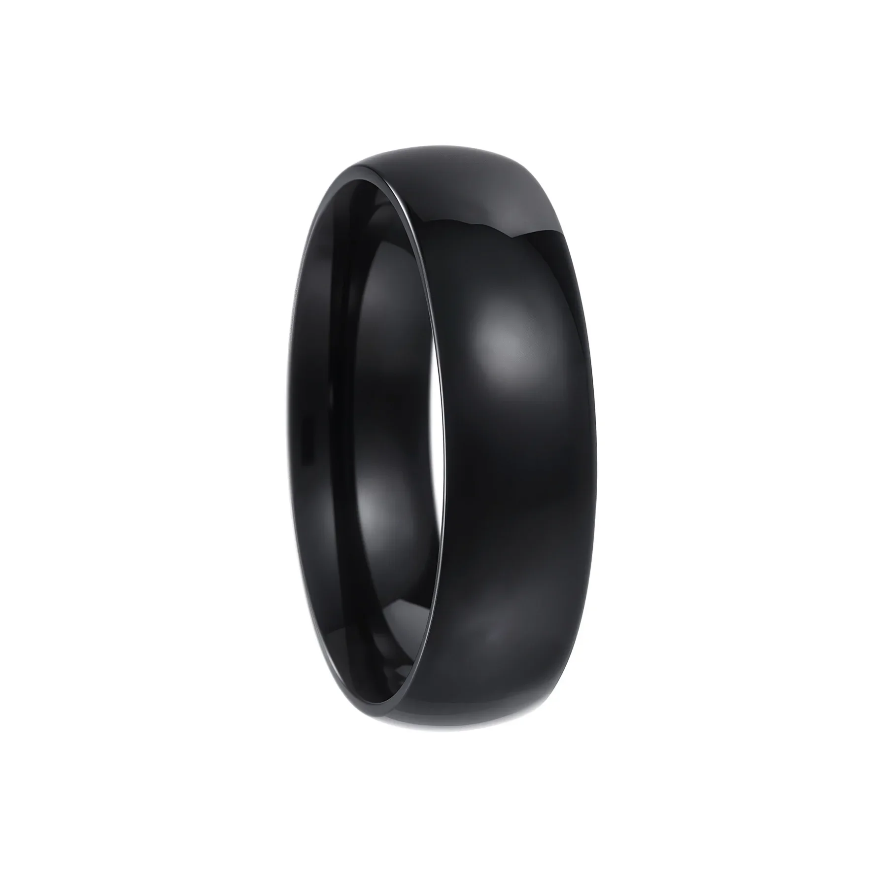Elegant Polished Gold Stainless Steel Women's Wedding Ring - Classic Engagement Jewelry Accessory