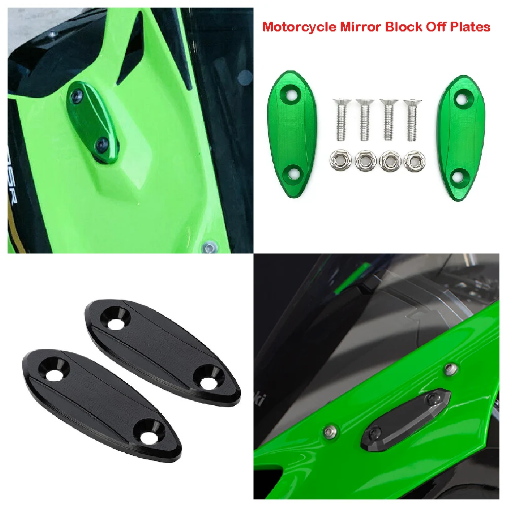 

Fits for Kawasaki ZX25R ZX4RR ZX6R Ninja ZX-25R ZX-4RR KRT 2020-2024 ZX-6R 636 2009-2012 Motorcycle Mirror Block Off Plates Kits