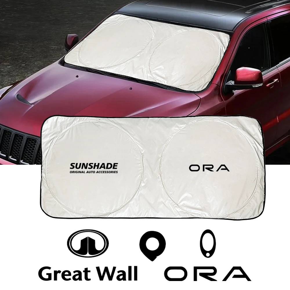 Car Sunshade Windshield Sunshade Windshield Sun Shade 1PC Car Sun Heat Protection Front Windshield Sun Shade Cover For Great Wall GWM WINGLE VOLEEXX WEY MOCCA MACCHIATO ORA HaoMao GT