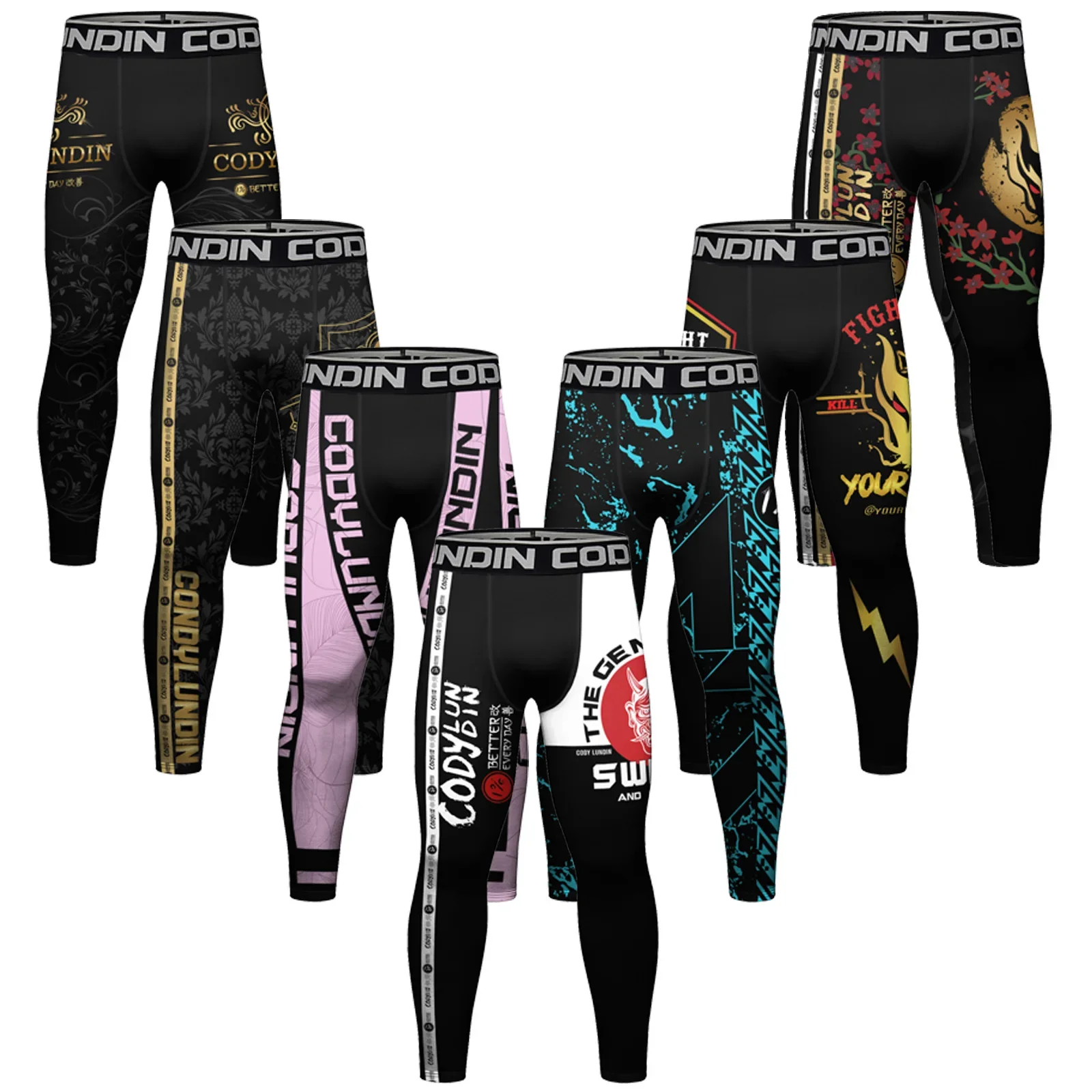 Men's Basketball Compression Leggings Gym Running Tights MMA Pants Quick Dry Fit Jogging Fitness Workout Training Sport Trousers