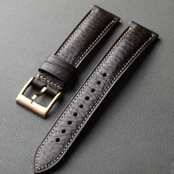 Luxurious Handmade Italian Cowhide Leather Watch Strap - Premium Quality - 22mm (B rose gold buckle)