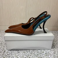 European American Women High Heeled Shoes Woman's Strange Heels Stiletto Summer Sandals Sexy Ladies Shallow Wedding Dance Pumps - Image 6