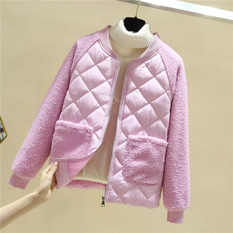 

Cotton Coat Women Short Korean Loose Winter New Anti-lamb Wool Cotton Coat Female Fashion Small Padded Jacket Women's Warm Parka