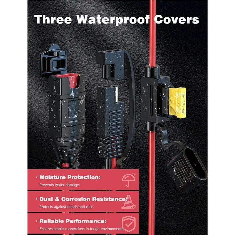 NOCO Genius 스마트 배터리 충전기용 A01F-SAE 연장 코드, 14AWG 헤비 듀티 SAE 커넥터 케이블, 20A 퓨즈 방수 플러그