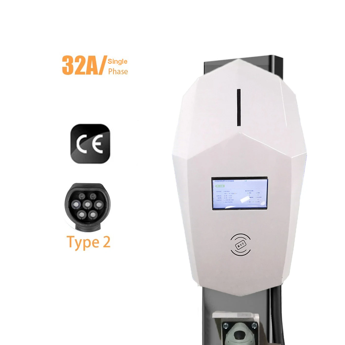 Stazione Di Ricarica Per Auto Smart Ev Iec62196-2 Tipo 2 Caricatore Wallbox Ev 7.2Kw Per Auto Elettrica