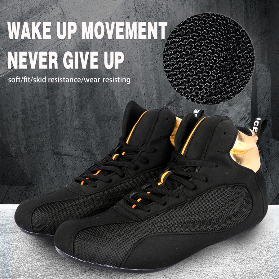 GINGPAI Training Wrestling Shoes Men female Fitness Boxing Shoes Mesh Breathable Boxing Men High Quality Wrestling