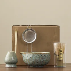 Japanese Matcha Ceramic Gift Set - Premium Handcrafted Tea Ceremony Collection (Light blue)