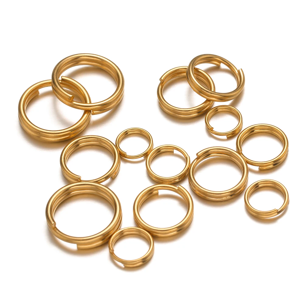 50/100pcs Gold Color Stainless Steel Jump Rings Open Split Ring Connectors for DIY Jewelry Making Supplies Wholesale Bulk