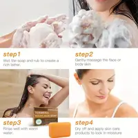 Shampoing au curcuma, savon au citron, à l'acide kojique, pour douche et le visage, nettoyage du corps, barre de savon éclaircissante, soins pour la peau 3