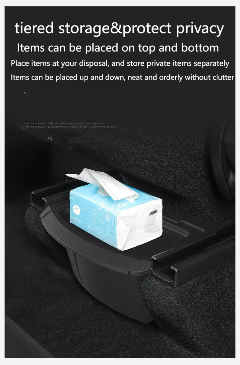 For Tesla Model Y Juniper Rear Seat Storage Box Under Air Vent Storage Case Tras
