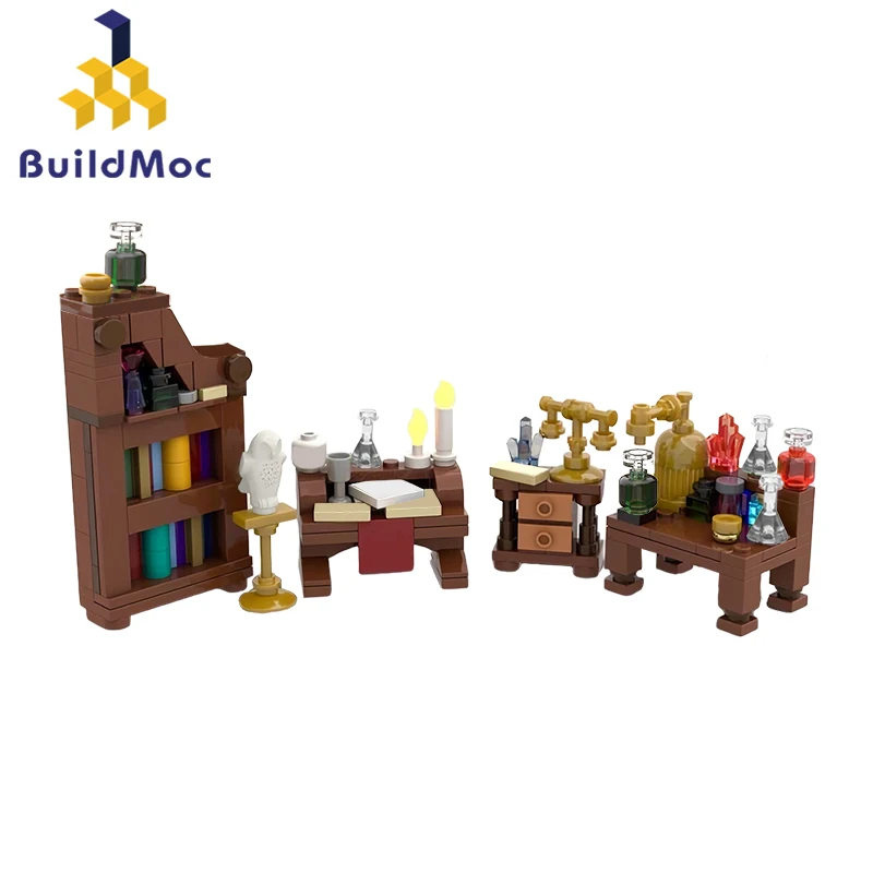 

The Medieval Alchemist Laboratory Building Blocks Set BuildMoc Potion Bottle Experimental Workshop Toys Children Birthday Gifts