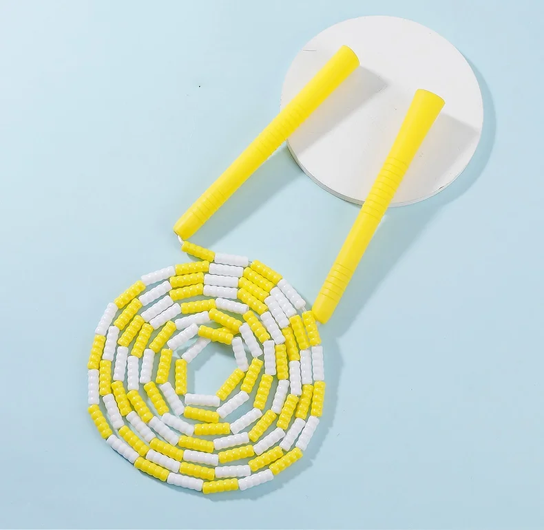 2.5m Bamboo PVC Jump Rope Exercise Beginner Soft Beaded Segmented Fitness Skipping Cable Workout Home Gym  Adult Child 3