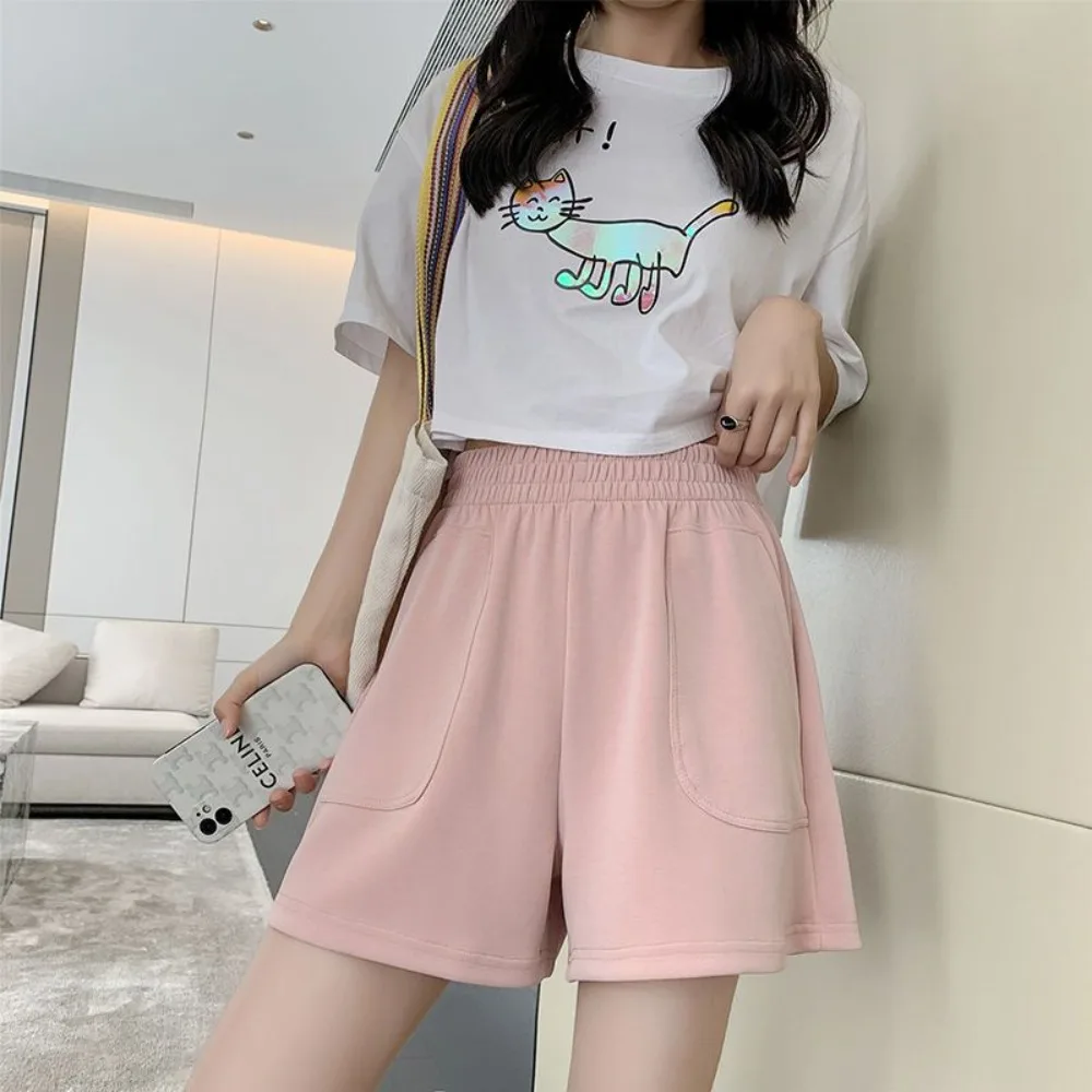 Invisible Open Crotch Shorts for Women, Casual Sports Pants, Loose Wide Leg Hot Pants, Home Fitness Trousers, Outdoor Sex, Summe
