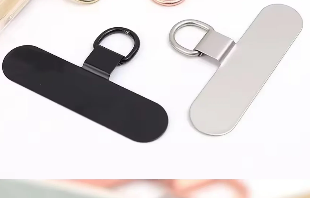 Set of 2 Ultra-Thin Stainless Steel Phone Tether Tabs