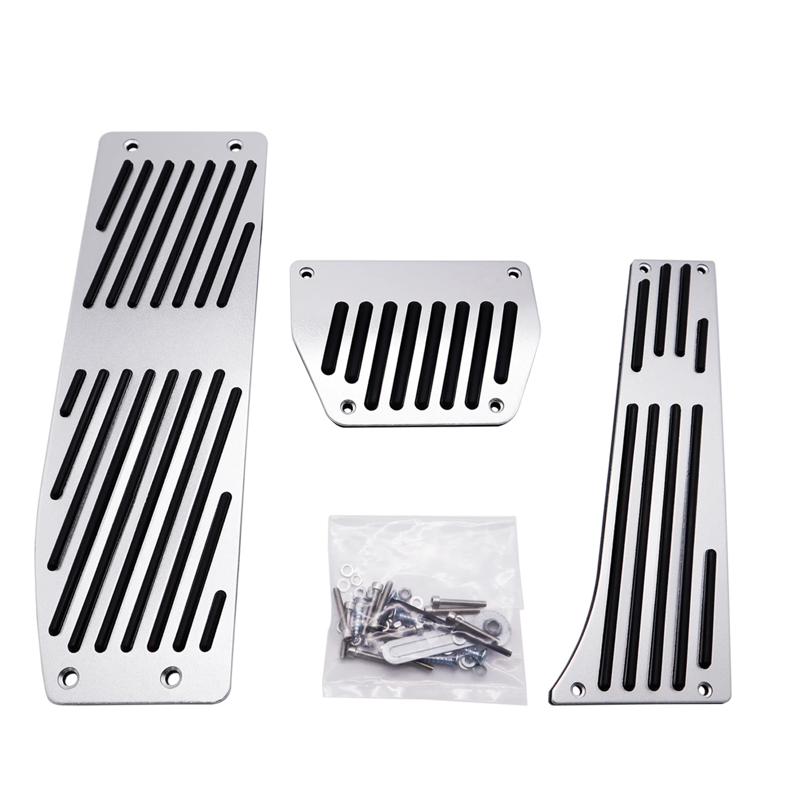 Premium Aluminum Gas and Brake Footrest Pedal Set - Automatic and Manual Transmission