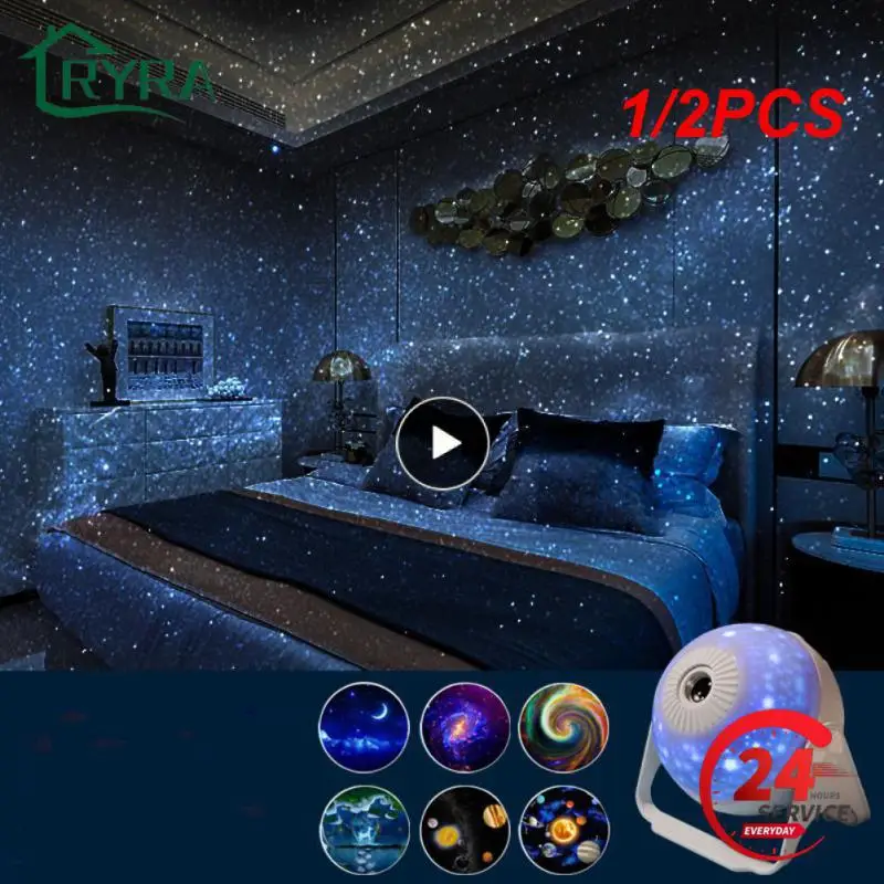 

1/2 шт. в 1 Звездный Ночной Светильник проектор Галактический проектор вращающийся на 360 ° планетарный проектор звездного неба для детской спальни дома