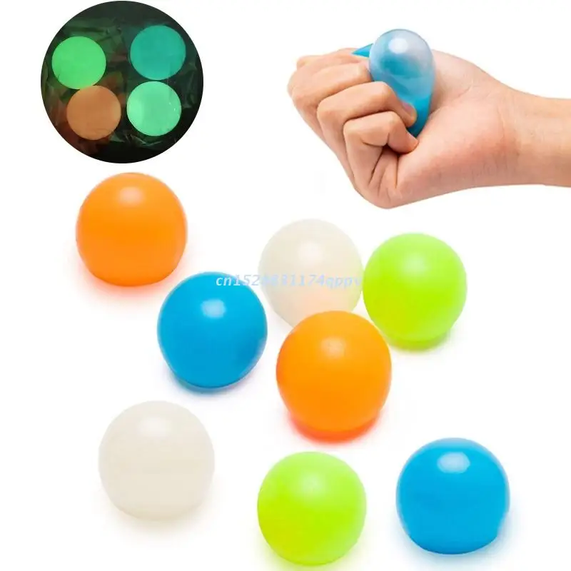 Fluorescent Wall Sticky Balls Sticky Glow Dark Balls Anti Stress