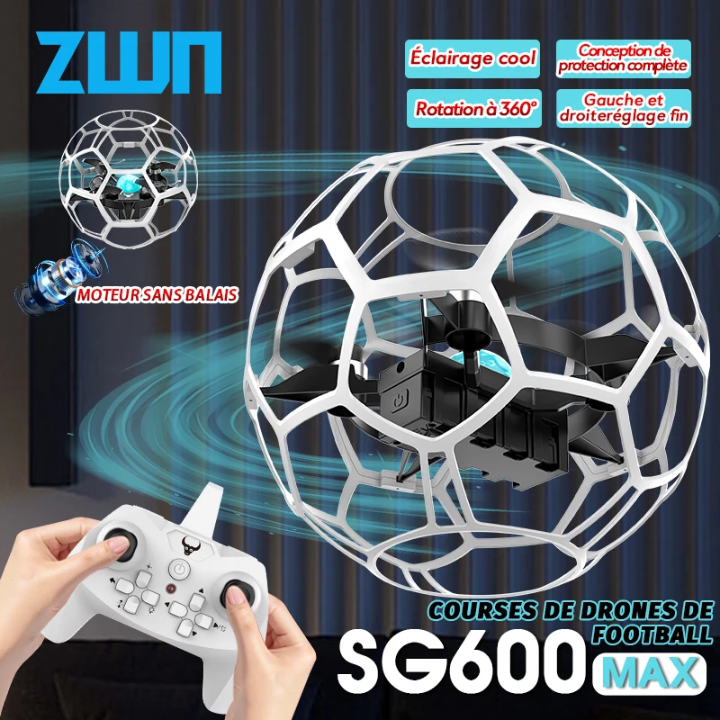 SG600 MAX 2.4G RC course Football Drone 3D Protection complète pression Altitude sans brosse télécommande quadrirotor pour enfant adulte