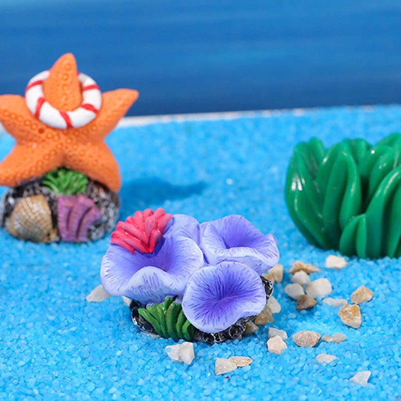Miniature Resin Coral Seaweed Aquarium Decoration for Fairy Gardens and Micro Landscapes