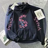 Sweatshirts Women's Winter Hoodies Cute Kawaii Disney Lilo & Stitch 26 English Letters Print Hoodie Fashion Couple Streetwear 6