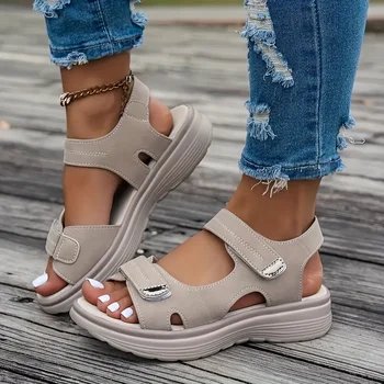 2025 Nuovi sandali estivi Scarpe da viaggio da donna Nuovo sandalo Suola Sandalo durevole Pantofole da spiaggia all'aperto da donna Sandali con plateau 1