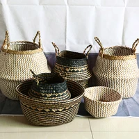 WHISM Bohemia Folding Storage Basket Bathroom Baby Laundry Basket Large Decorative Wicker Baskets Picnic Storage Basket for Toys 1