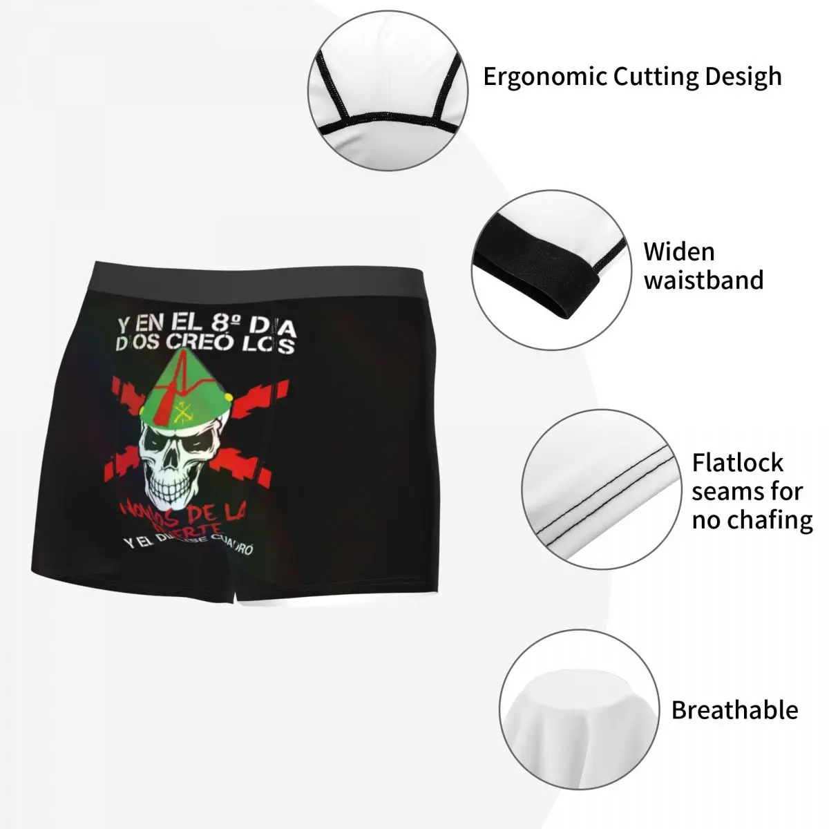 Male Fashion Spanish Legion Underwear Spain Coat of Arms Boxer Briefs Stretch Shorts Panties Underpants 5