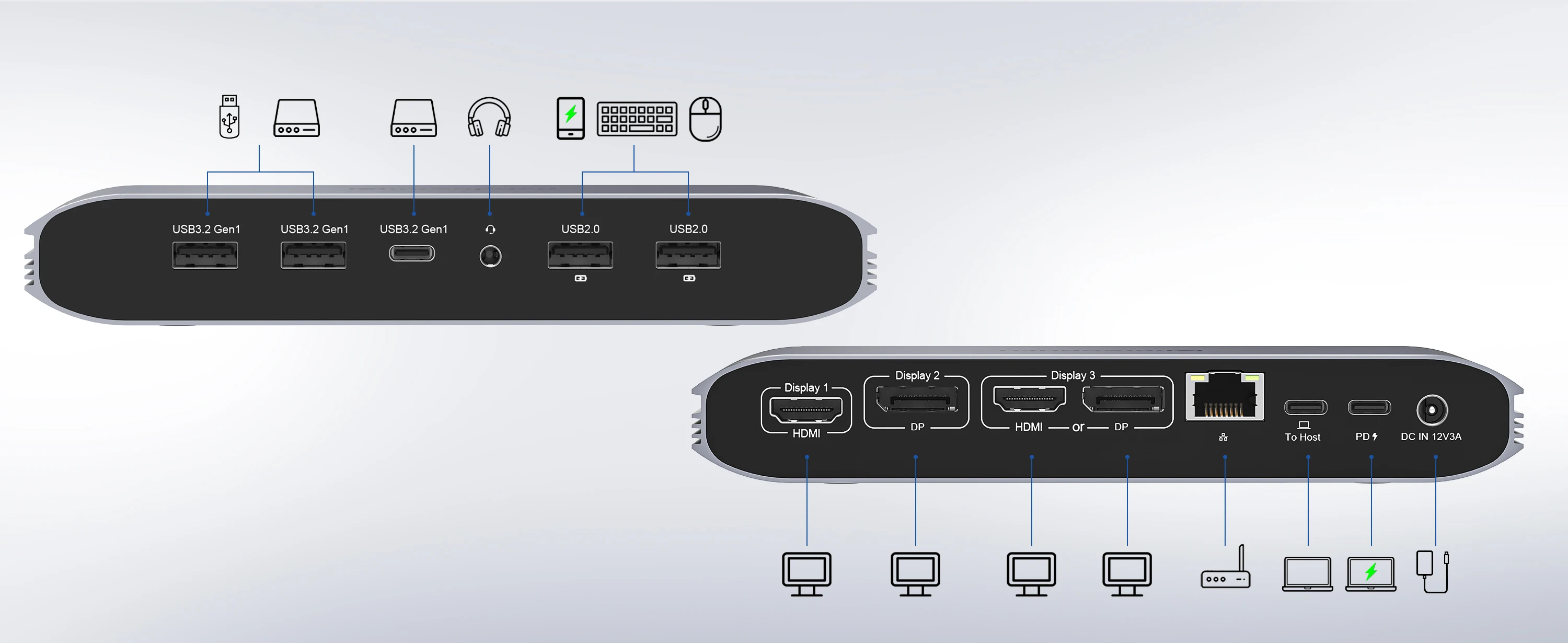 thumbnail image 2 of Minisopuru DisplayLink Docking Station - 140W Charger, Triple Monitor (8K/4K) For MacBook/Windows, 16 Ports 2 of 4