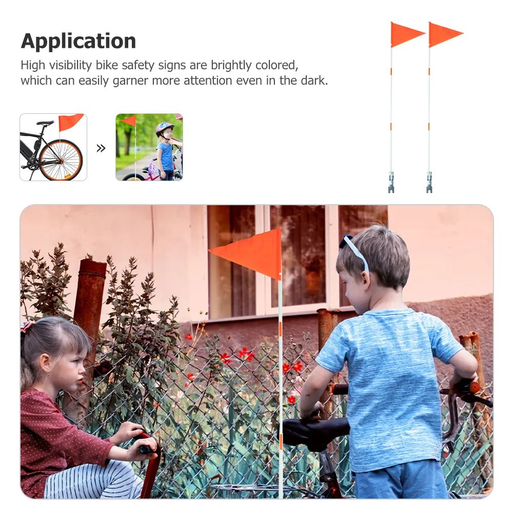 2 Pcs Bicycle Safety Flag Kid Bikes Trailer Kids Bicycles Warning Flags Cars for Portable Cycling Accessory Child