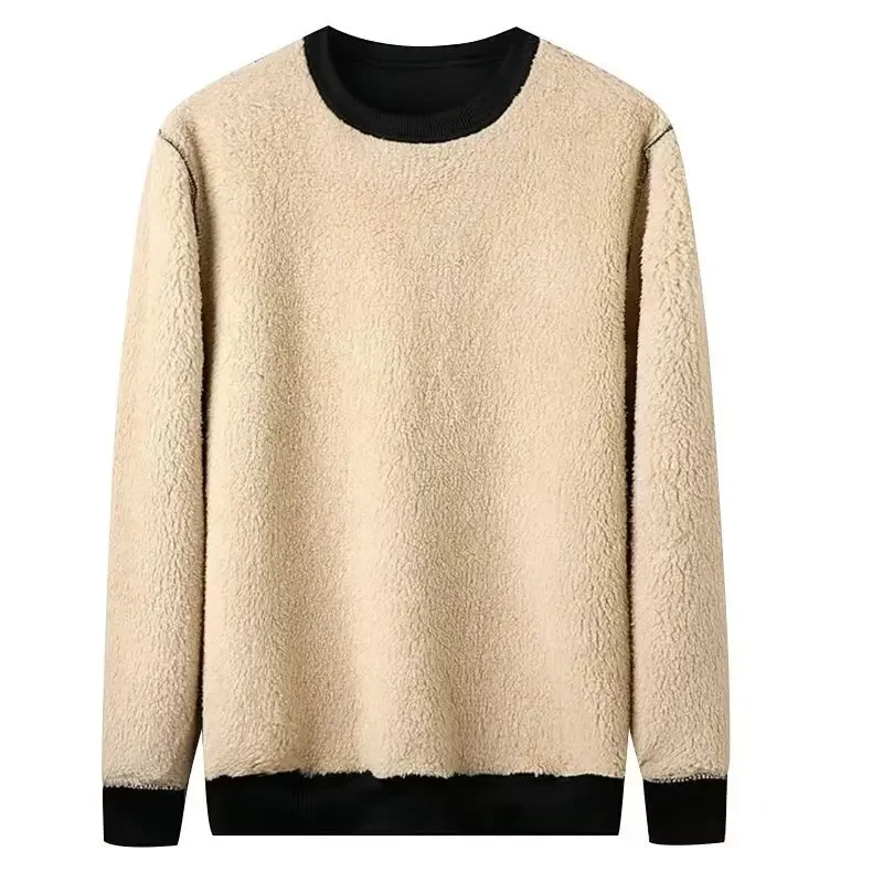 Sweatshirt Jacket Fleece Jacket Fleece Hoodies Thickened Fleece-lined Men's Winter Loose Fit Warm Sports Innertop For Young Men