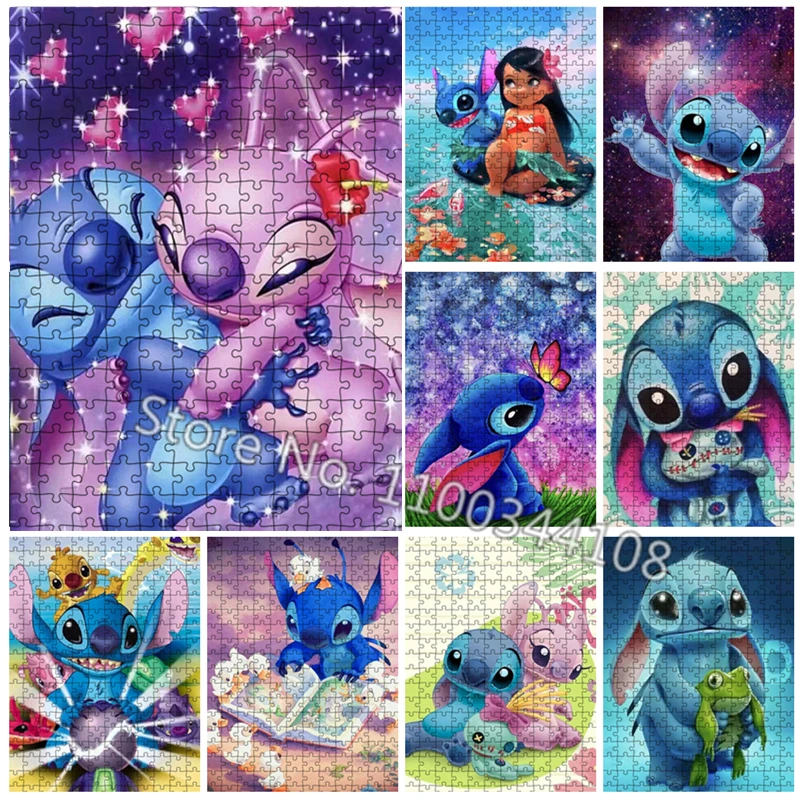 Cute Stitch Puzzle Game Disney Cartoon Q Version Jigsaw Puzzles Big Head  Stitch Toys Gift Lilo and Stitch Characters Puzzle Game - AliExpress