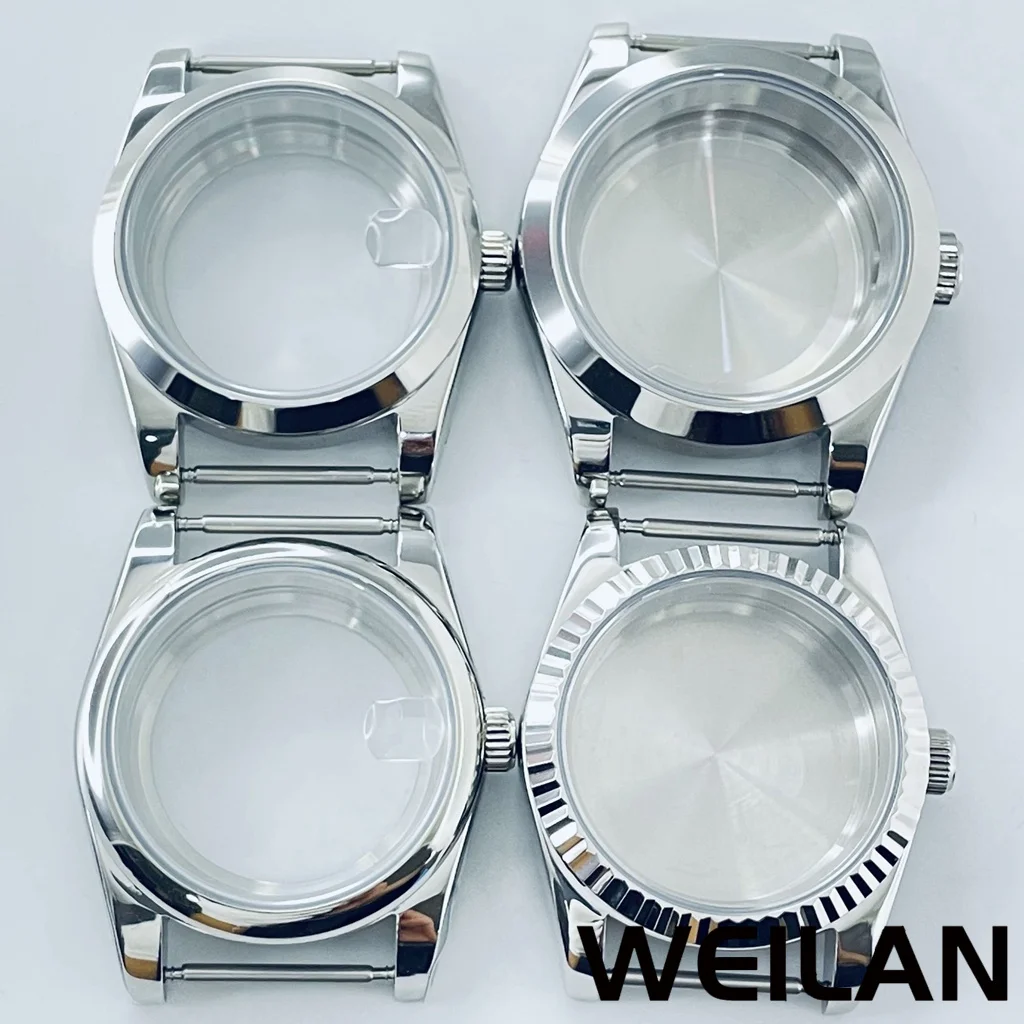 Silver Waterproof Watch Case with Sapphire Crystal, 36mm/40mm