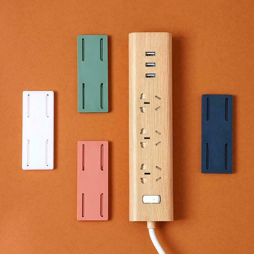 Socket Holder Socket Fixer Wall Mounted Storage Holder Fixed Power Panel Remote Control Multiple Colors 2pcs socket holder