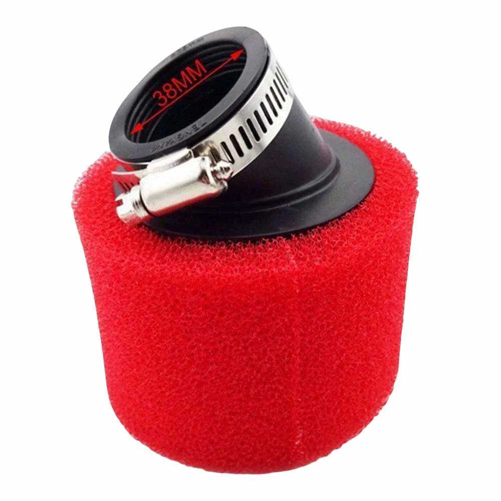 40MM Air Filter For Carburetor 110cc 125cc 140cc Dirt Pit Bike SSR YCF Carb Air Filter Cleaner Red Foam With Clamp