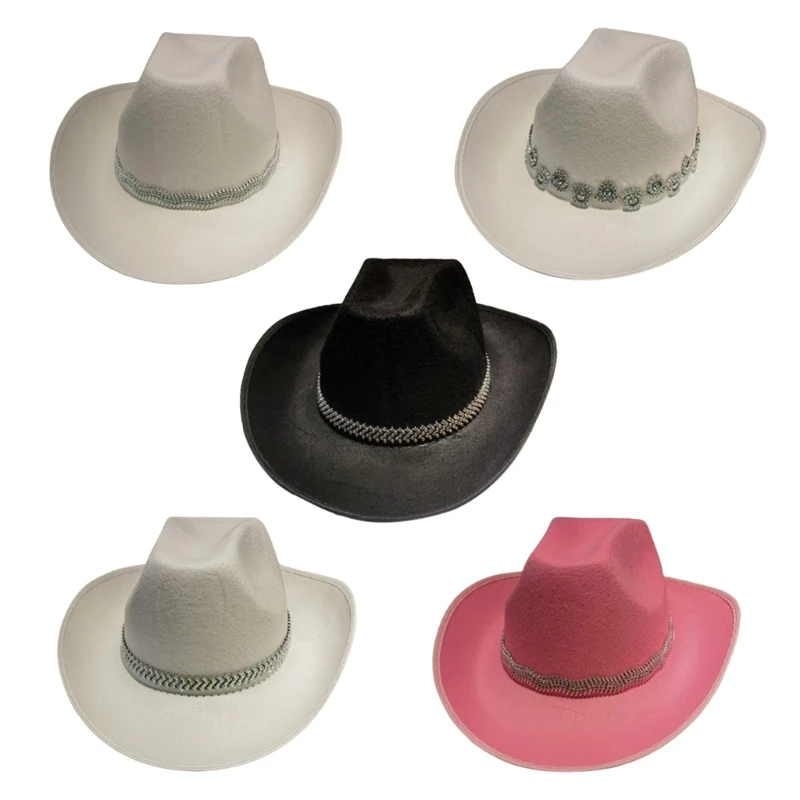 

50JB дышащая ковбойская шляпа для женщин и мужчин, солнцезащитная ковбойская шляпа с большими полями, ветрозащитная шляпа