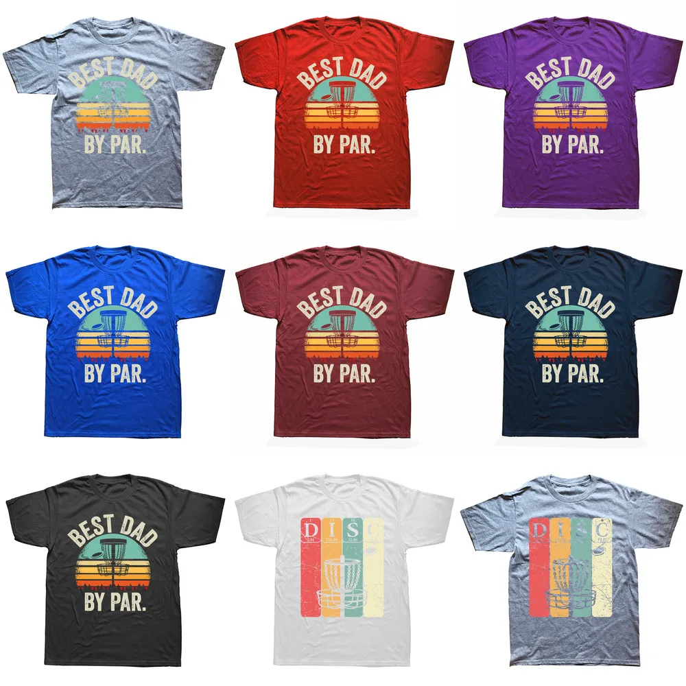 Komik Vintage Disk Golf Hediyesi En İyi Baba Par Disk Tişörtleri Grafik Pamuk Sokak Giyim Kısa Kollu Yaz Stili Tişört_voghion.com