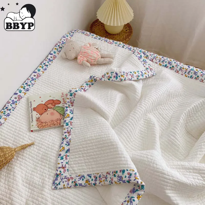 Korean Fashion Cartoon Deer Baby Bedding Blanket Cotton Crib Cover Sheet Kindergarten Mattress Game Mat Newborns Nursery