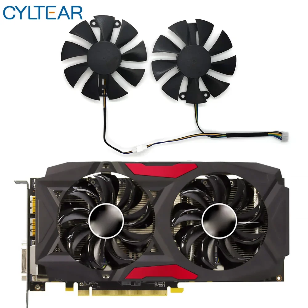 2PCS GA91S2U 4PIN Red Devil RX470 RX480 RX580 GPU Cooler Cooling