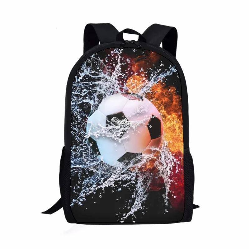 

Cool Football Waterdrop Fire Print School Bag Students Teenager Backpack Kid School Boys Girls Daily Backpack Children Book Bags