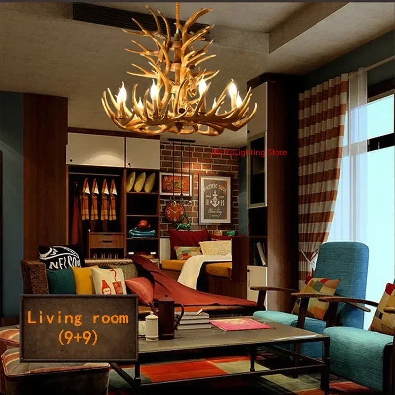 Resin Antler Ceiling Chandelier Pendant Light For 2/4/6 Arms