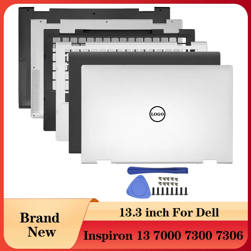 Nuova Custodia Per Laptop Argento Nero Per 2 In 1 Dell Inspiron 13 7000 7300 7306 Cover Posteriore Lcd/Poggiapolsi/Custodia Inferiore 0J4Kx5 0Yy7Yw