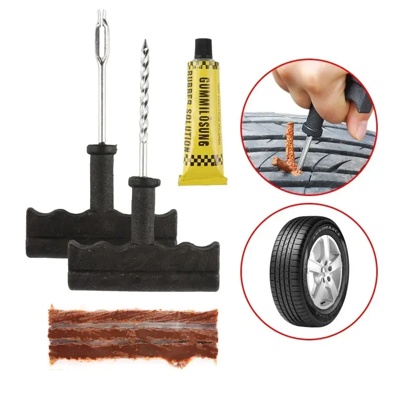 Tire Repair Tools Kit Car Motorcycle Bike Tyre Puncture Repairing Tool Tubeless Tires Repair Rubber Strips Plug Tools tire repair kit