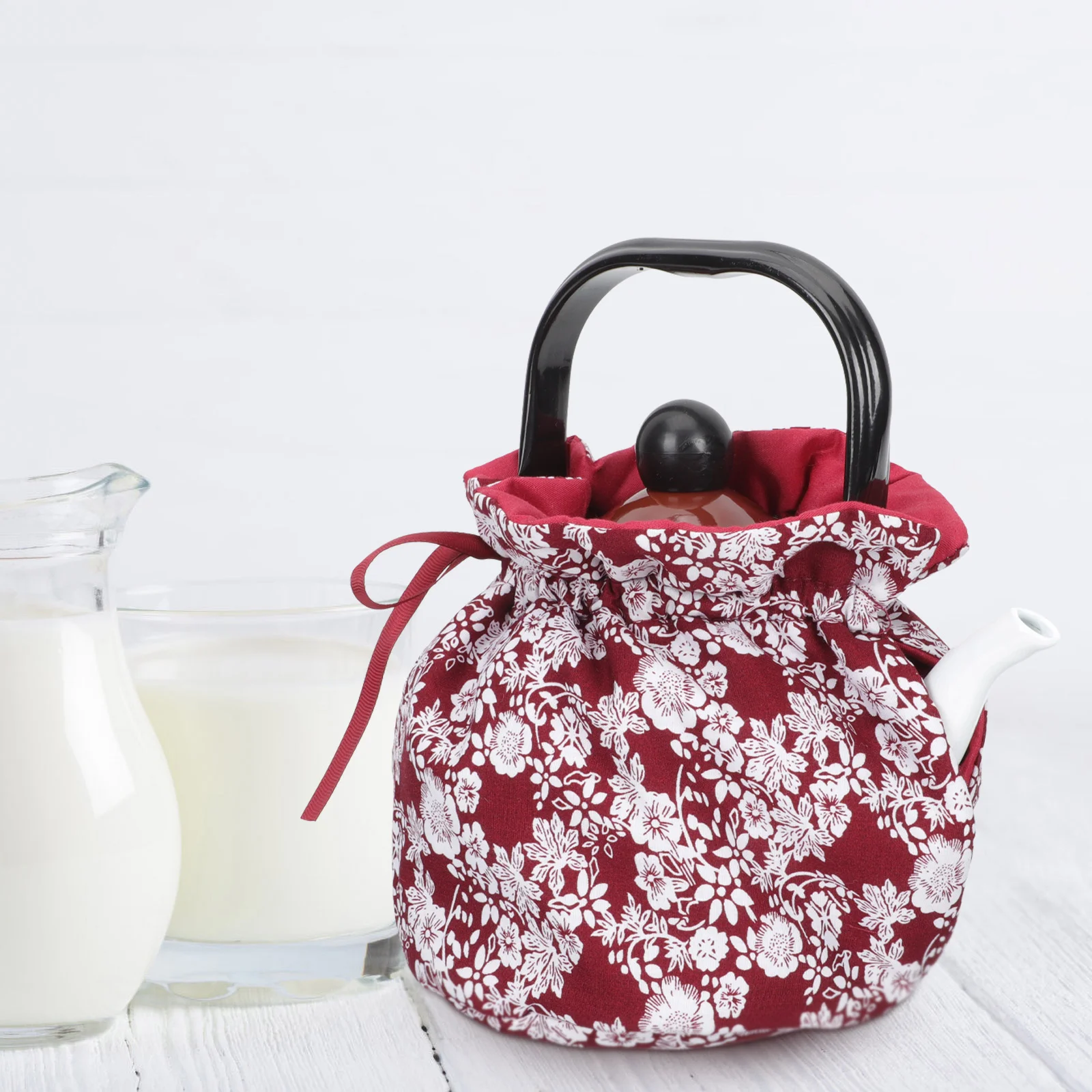 Tea Cozy Vintage Cloth Floral for Teapots Keep Warm Pot Cover Insulated Kettle Cover for Home Kitchen Decor