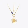 ENFASHION Embossing Sun Necklace For Women Gold Color Stone Necklaces Stainless Steel Fashion Jewelry Gifts Collier P213242 1